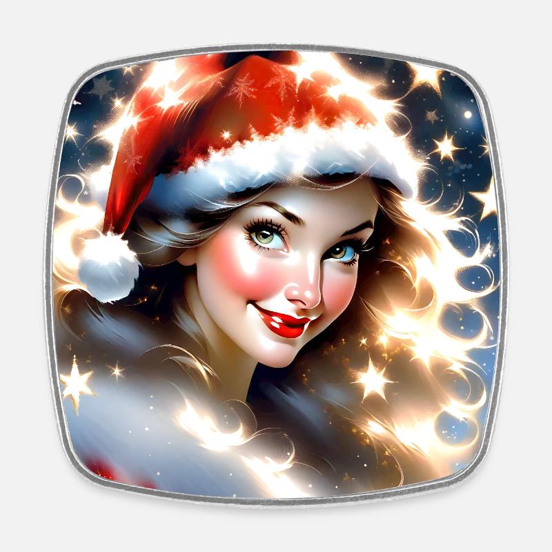 Merry Christmas #6 - Square fridge magnet - white
