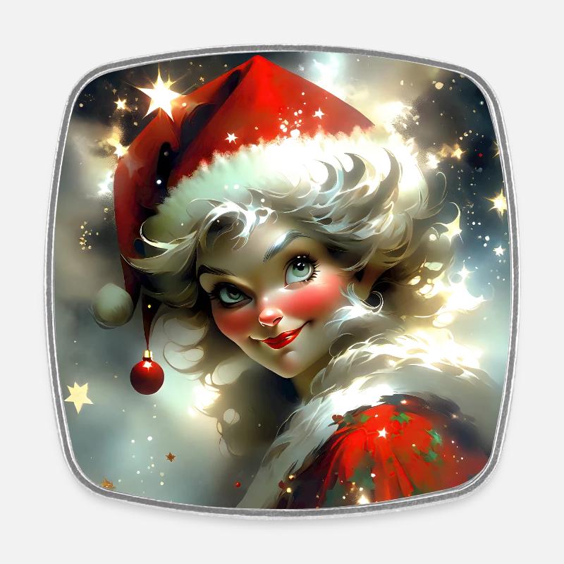 Merry Christmas #9 - Square fridge magnet - white