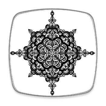Mandala - Viereckiger Kühlschrankmagnet - Weiß - Vorne