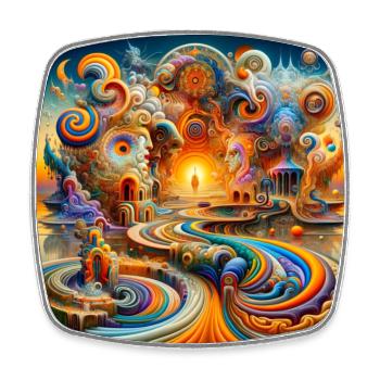 Tempel Psyart - Viereckiger Kühlschrankmagnet - Weiß - Vorne