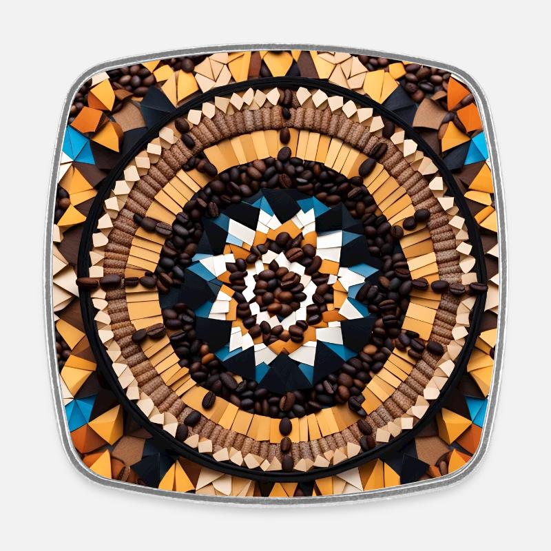 Kaleidobeanscope - Square fridge magnet - white