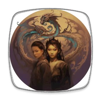 Under the sign of the dragon - Square fridge magnet - white - Front