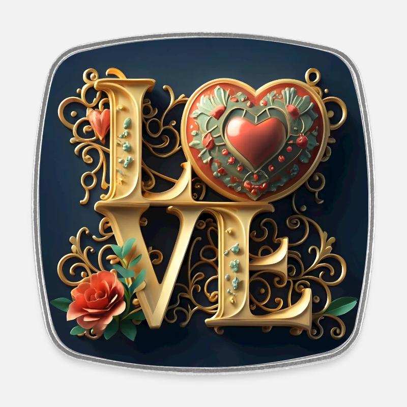 Liebe - Viereckiger Kühlschrankmagnet - Weiß