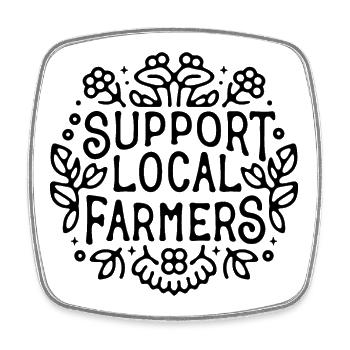 Support local farmers - Square fridge magnet - white - Front