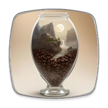 Calm in a Coffee Cup - Square fridge magnet - white - Front