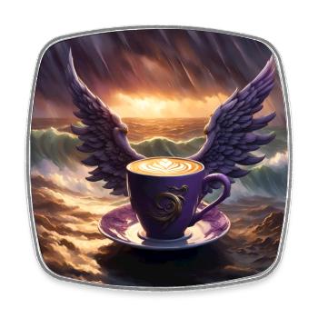 Heavenly Latte - Square fridge magnet - white - Front
