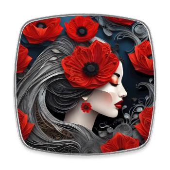 Asian Beauty #10 - Square fridge magnet - white - Front