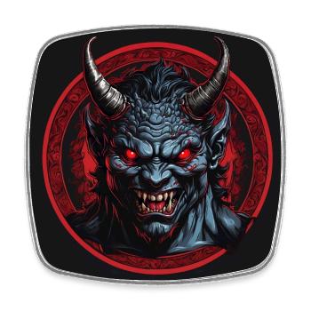 Devil with red glowing eyes - Square fridge magnet - white - Front