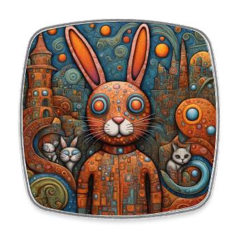 Surreal Pop Animals 9 Rabbit - Magnet carré - blanc - Devant