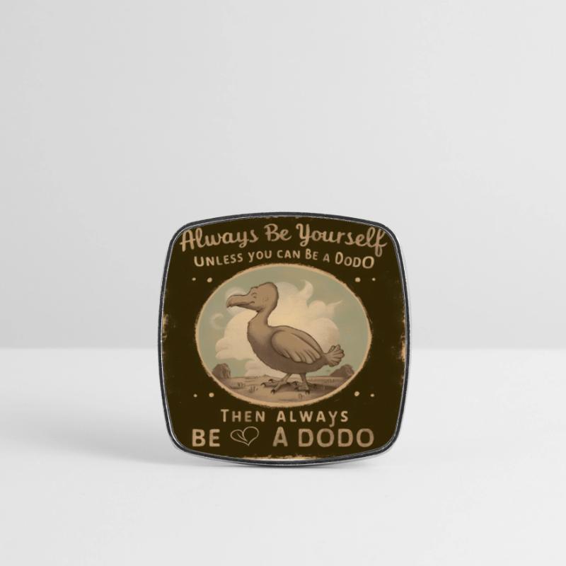 Sei Du selbst oder sei ein Dodo Vintage Design Viereckiger Kühlschrankmagnet