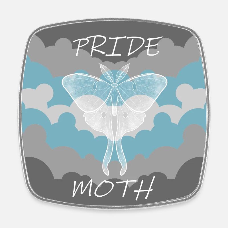 PRIDE MOTH DEMIBOY - Square fridge magnet - white