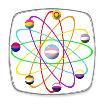LGTBIQ+ Atom - Viereckiger Kühlschrankmagnet - Weiß - Vorne