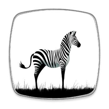 Zebra Minimalismus - Viereckiger Kühlschrankmagnet - Weiß - Vorne