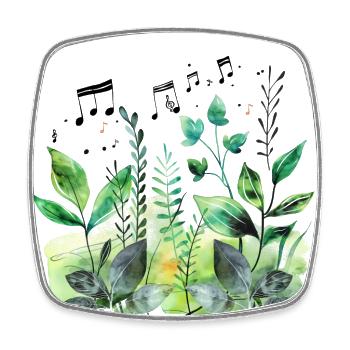 plants and music - high quality fashion print - Square fridge magnet - white - Front
