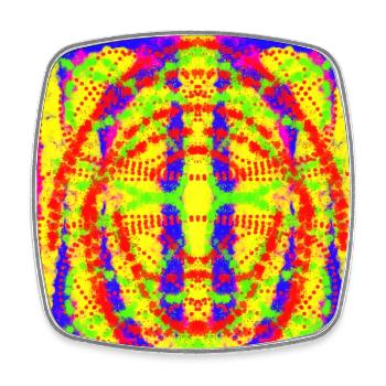 Abstract yellow and blue design - Square fridge magnet - white - Front