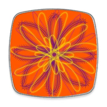 Abstract flower on orange background - Square fridge magnet - white - Front