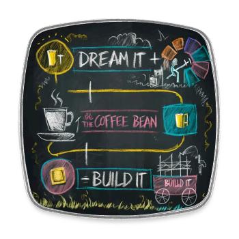 Dream It.....Coffee Bean......Build It - Square fridge magnet - white - Front