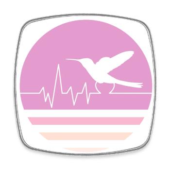 Pastellrosa Kolibri - Viereckiger Kühlschrankmagnet - Weiß - Vorne