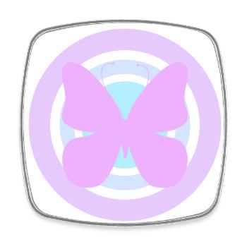 Purple Celestial Butterfly - Square fridge magnet - white - Front
