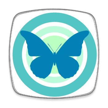 Butterfly Green Tones - Square fridge magnet - white - Front