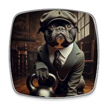 Peaky Bully - Viereckiger Kühlschrankmagnet - Weiß - Vorne