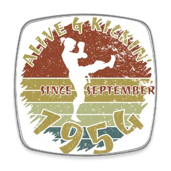 70. Geburtstag Alive and kickin since 09/1954 - Square fridge magnet - white - Front