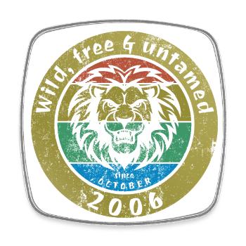 18. Geburtstag Wild, free & untamed since 10/2006 - Viereckiger Kühlschrankmagnet - Weiß - Vorne