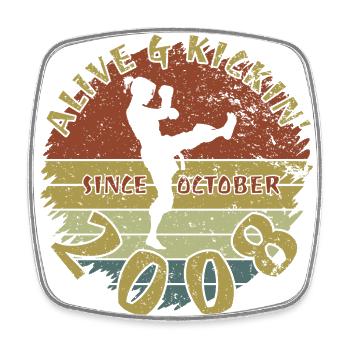16. Geburtstag Alive and kickin since 10/2008 - Square fridge magnet - white - Front
