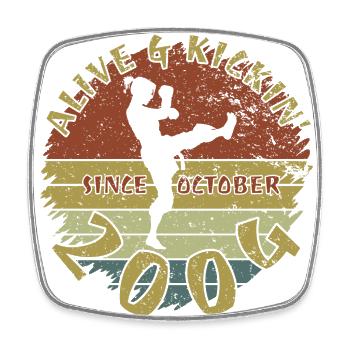 20. Geburtstag Alive and kickin since 10/2004 - Viereckiger Kühlschrankmagnet - Weiß - Vorne
