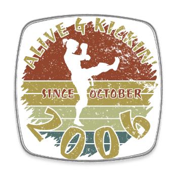 18. Geburtstag Alive and kickin since 10/2006 - Viereckiger Kühlschrankmagnet - Weiß - Vorne