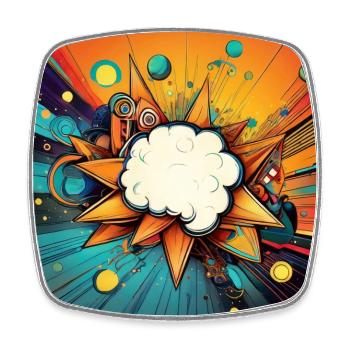 Vibrant Abstract Explosive Cloud Design - Square fridge magnet - white - Front