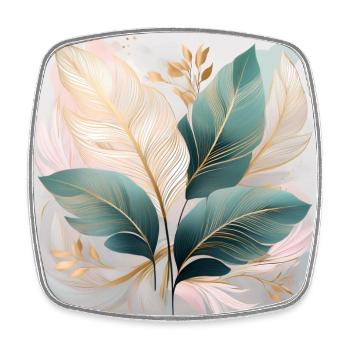 Elegant Tropical Leaves Art - Nature-Inspired Art - Square fridge magnet - white - Front