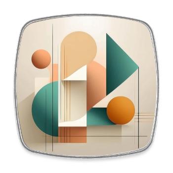 Modern Geometric Abstract Art Design - Square fridge magnet - white - Front