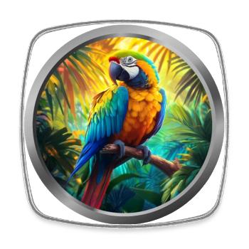 Macaw Animal -1 - Square fridge magnet - white - Front