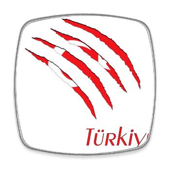 Türkei Türkiye - Viereckiger Kühlschrankmagnet - Weiß - Vorne