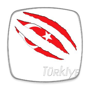 Türkei - Türkiye - Viereckiger Kühlschrankmagnet - Weiß - Vorne