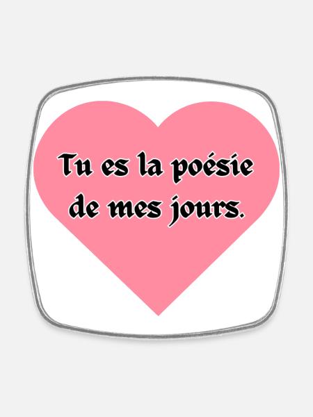 Valentine's Day Heart - Square fridge magnet - white