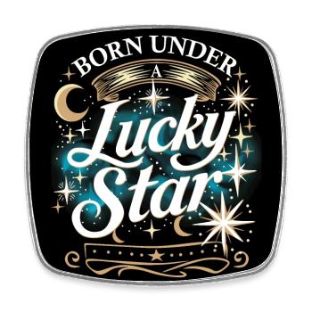 Lucky Star - Square fridge magnet - white - Front