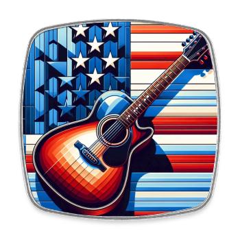 American Guitar - Square fridge magnet - white - Front
