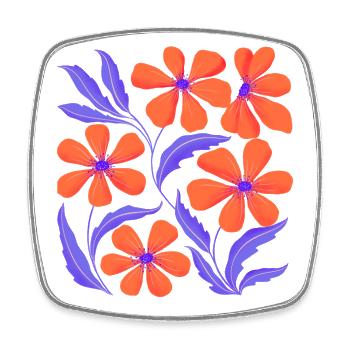Floral Decor. Customizable - Square fridge magnet - white - Front