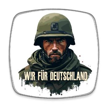 Wir für Deutschland! Danke für euren Dienst - Viereckiger Kühlschrankmagnet - Weiß - Vorne