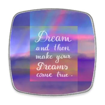 dreams come true - Viereckiger Kühlschrankmagnet - Weiß - Vorne
