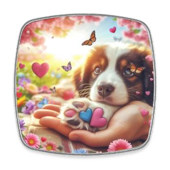 L’amour des chiens - Magnet carré - blanc - Devant
