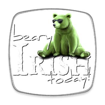 Beary Irish aujourd’hui Ours vert Saint-Patrick - Magnet carré - blanc - Devant