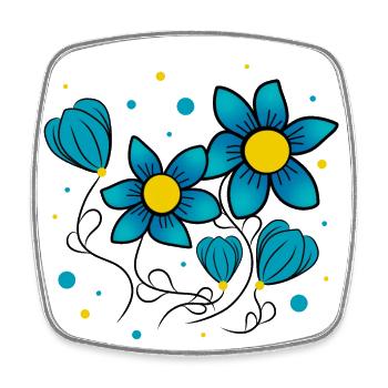 Floral pattern Flower tendril Flower floral floral - Square fridge magnet - white - Front