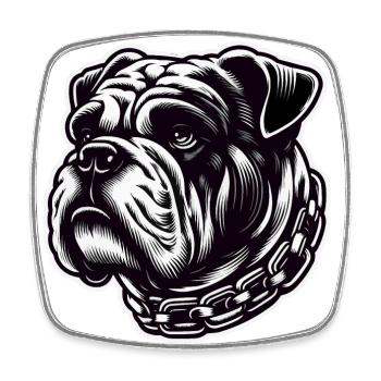 American Bulldog - Viereckiger Kühlschrankmagnet - Weiß - Vorne