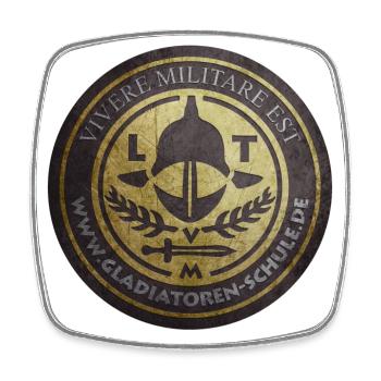 École de gladiateurs de Trèves - Logo - Magnet carré - blanc - Devant
