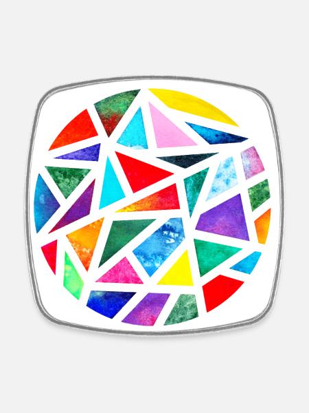 Kaleidoscope - Square fridge magnet - white