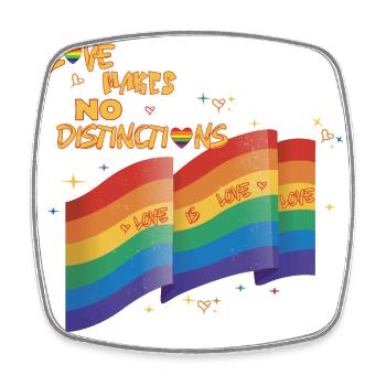 Love makes no destinctions LGBTQIA+ Pride - Square fridge magnet - white - Front