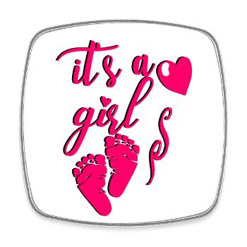it's a girl - Square fridge magnet - white - Front